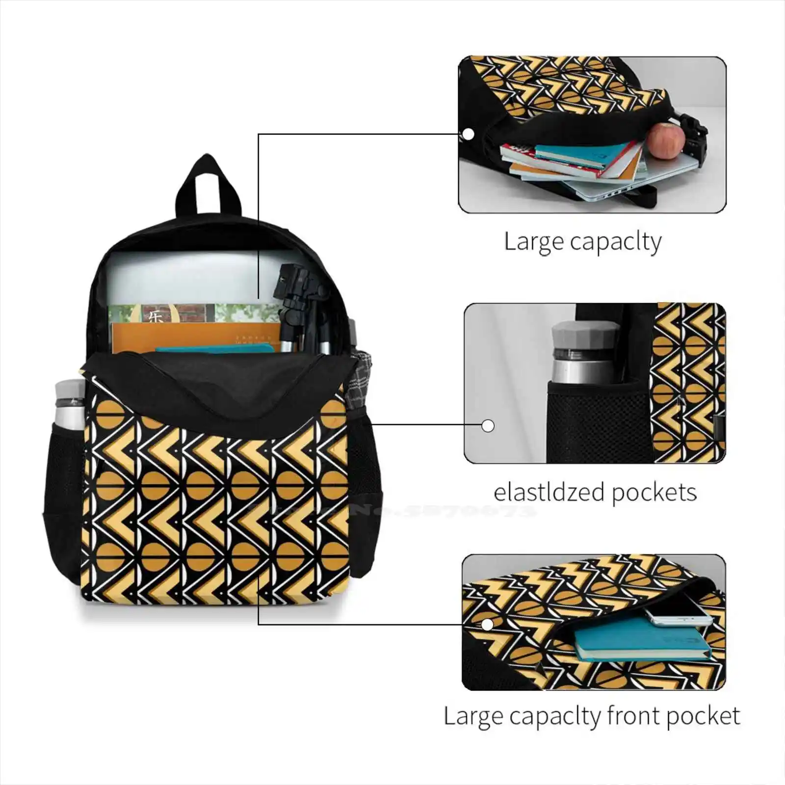 Happy Kwanzaa And A Blessed New Year Gift Hot Sale Schoolbag Backpack Fashion Bags Great African Americans African Pride