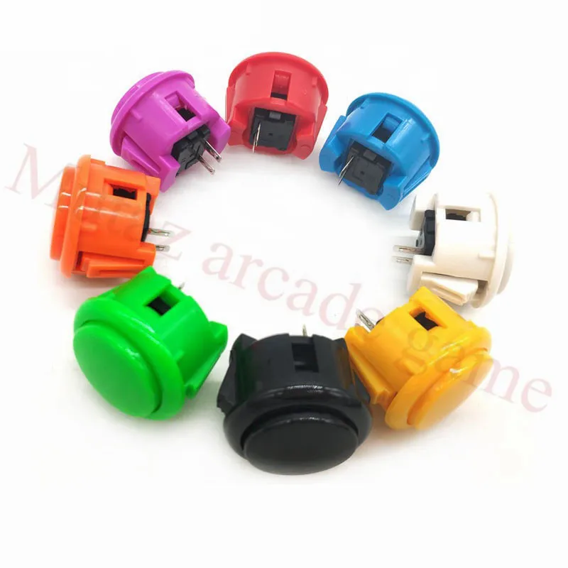 50pcs/Lot 30mm Sanwa Plastic momentary Push Button Arcade Plastic Push Button with built-in microswitch For arcade game machine