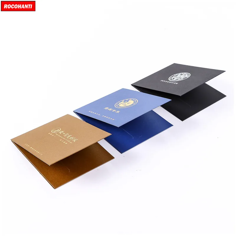 100x Custom Gift Card Sleeve Black Thank You Card Envelopes for Bussiness VIP Card Invoice