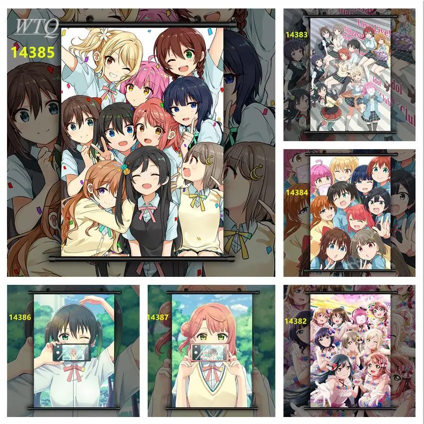 Love Live! Аниме постеры nijiguan для старшей школы, декор для стен, художественное настенное украшение, идол-клуб ueхара, Ayumu, Takasaki, Yuu, Tenouji Rina