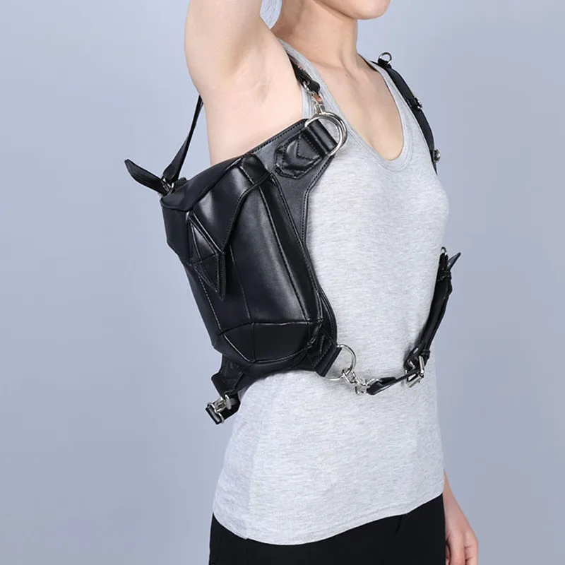 Waist Bags Shoulder Backpack leather women bag Steam punk bag Holster Purse bag thigh leg Pack Pocket fanny pack