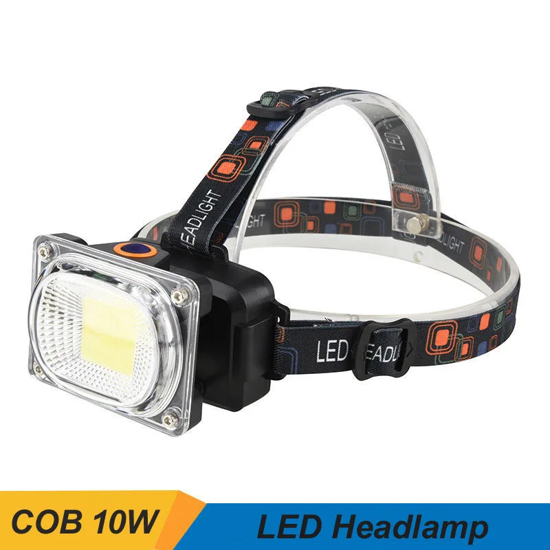 

Most Powerful COB Led Headlamp 1000LM Head lamp USB Rechargeable Headlight Waterproof Zooma Fishing Light Use 18650 Battery 2pcs