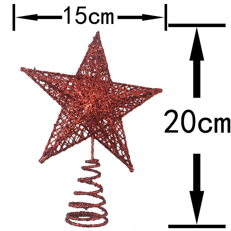 1 قطعة 15*20 سنتيمتر الذهب بريق شجرة عيد الميلاد أعلى الحديد ستار زينة عيد الميلاد للمنزل شجرة عيد الميلاد الحلي السنة الجديدة ديكور