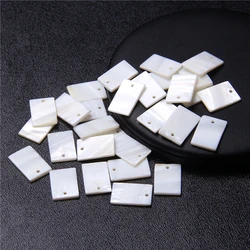 White Natural Mother of Pearl Shell Charms Flat Square Rectangle Shell Pendant Beads for Jewelry making DIY Necklace Accessories