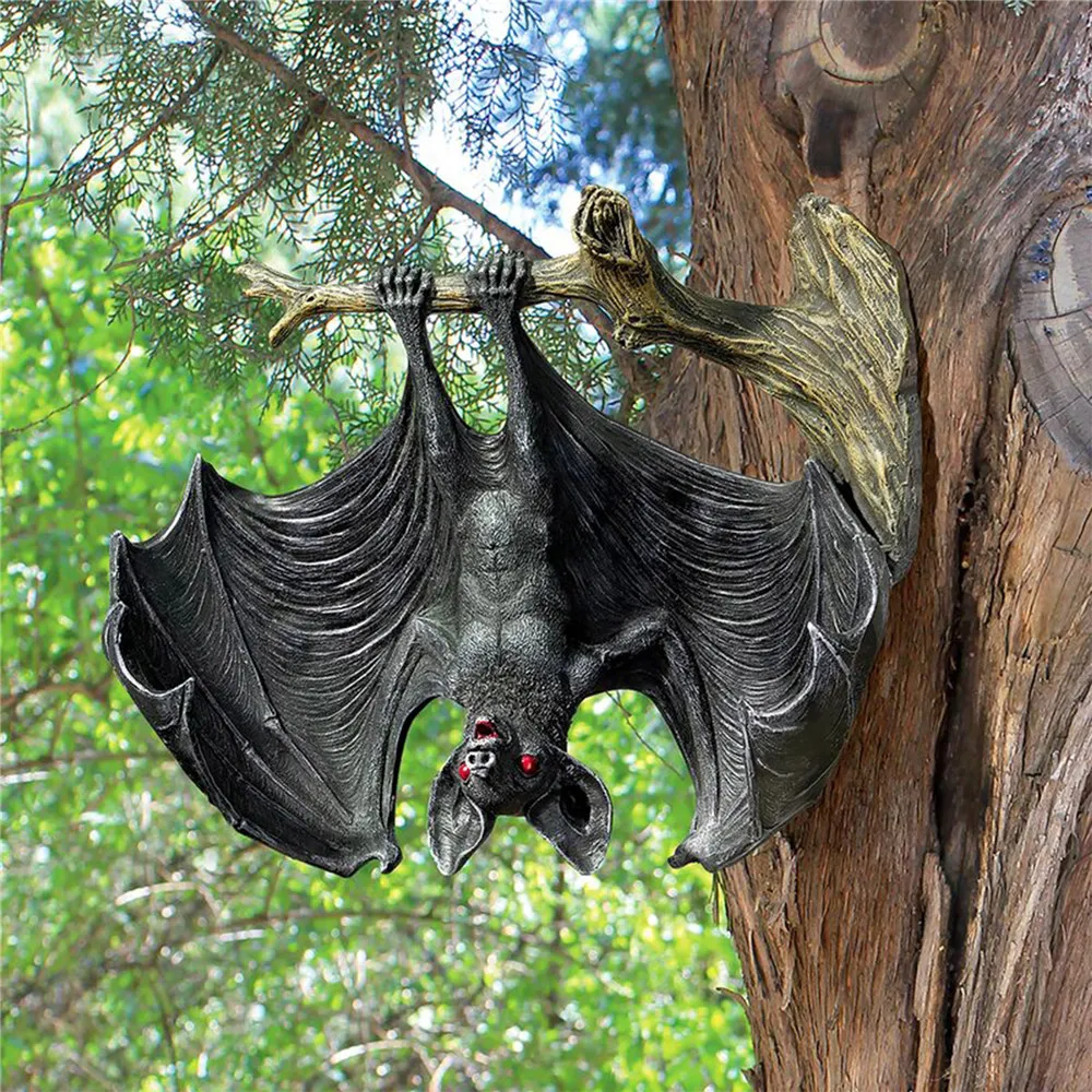 Decorative Pendant, Outdoor Cartoon Bat Shaped Hanging Ornament Resin Artware for Garden Park