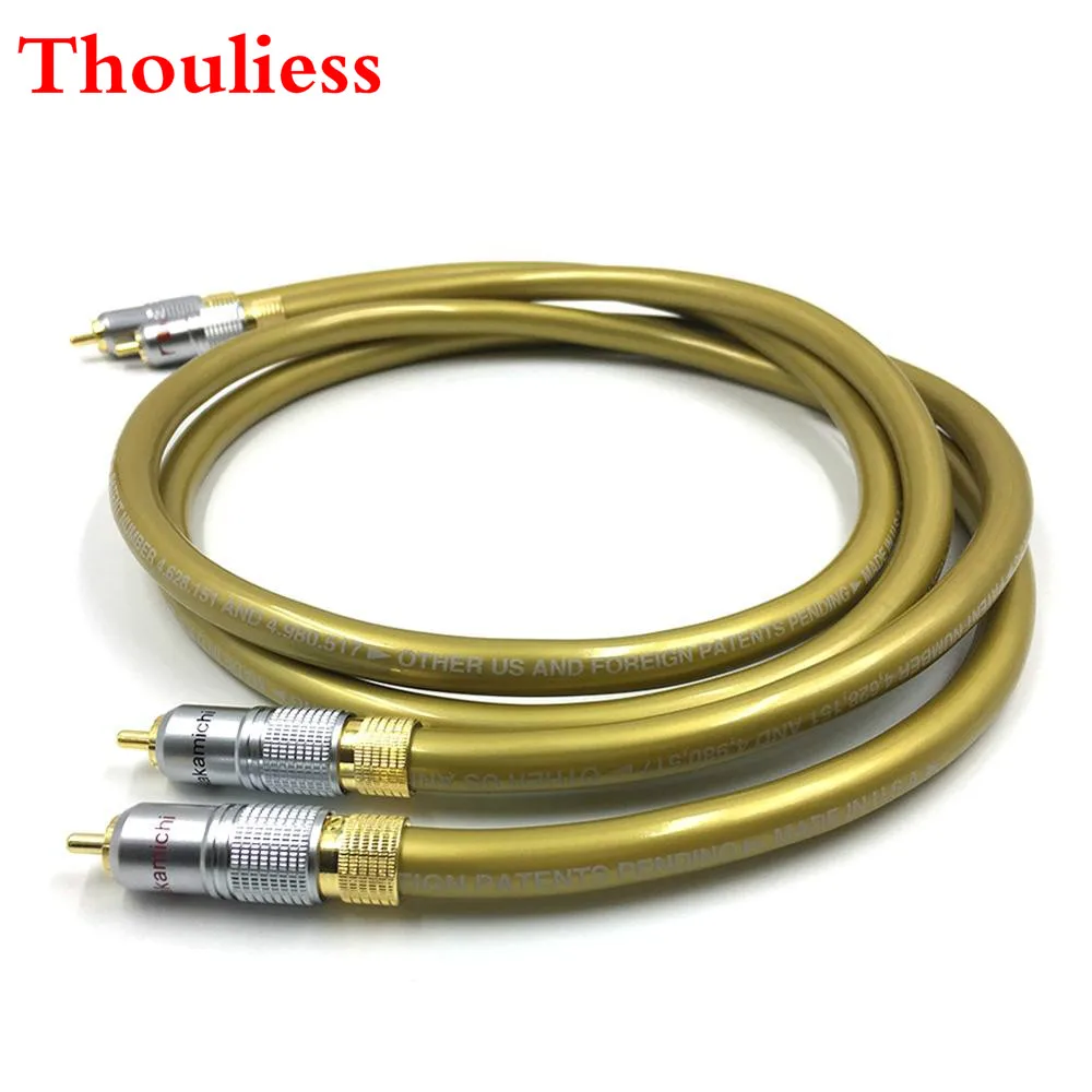 

Thouliess Pair HIFI Gold Plated RCA Plug Audio Cable 2RCA Male to Male Interconnect Cable for Cardas HEXLINK GOLDEN 5-C