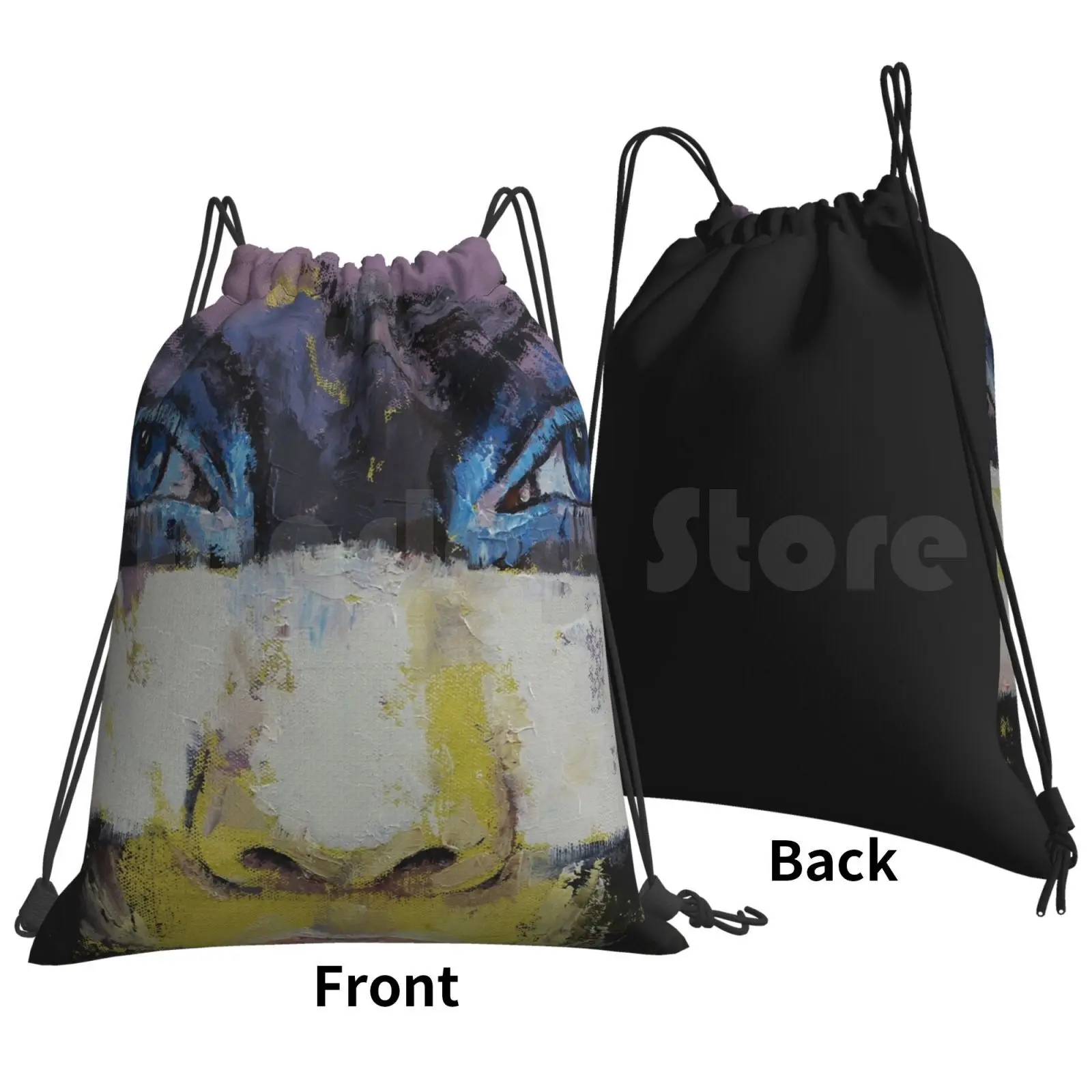 Superhero Backpack Drawstring Bag Riding Climbing Gym Bag Michael Creese Oil Painting Eyes Comics Comic Superheroes Super H