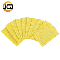 JCD 10pcs Soldering Iron Tips Cleaner Sponge Cleaning Yellow Sponge Welding Soldering Iron Tip Cleaner Pads Tools Top Quality