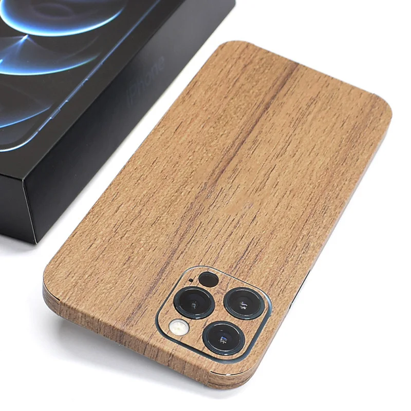 For iPhone 13 Pro Max 13 Mini Film Wood Grain Decal Skin Covers Cases for iPhone 12 Pro Max Protector Slim Sticker Back Film