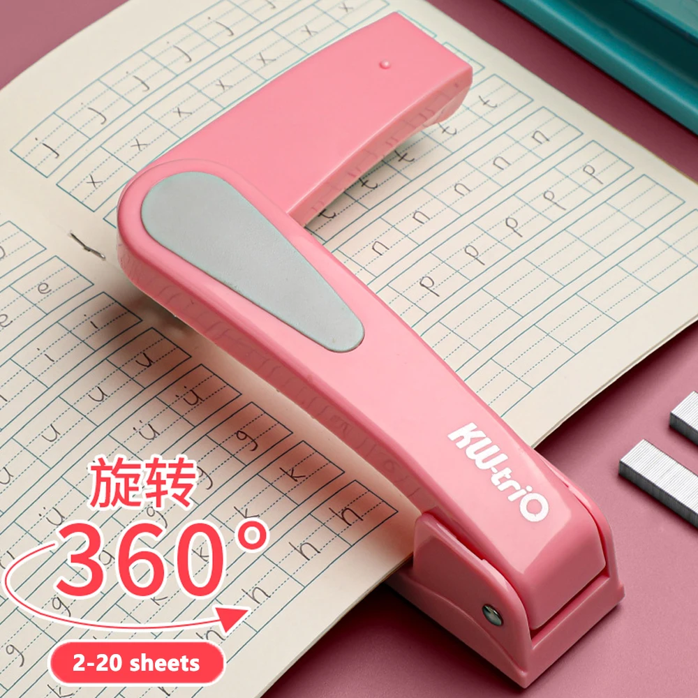 360 Rotation Heavy Duty Stapler Use 24/6 Staples Effortless Long Stapler School Paper Stapler Office Bookbinding Supplies