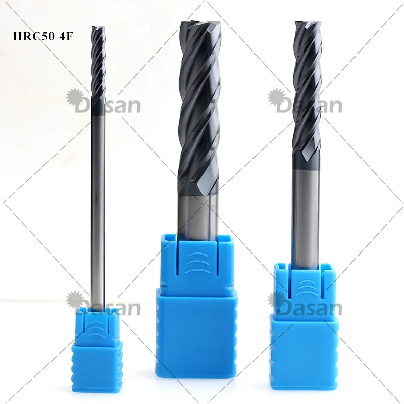 Ferramenta CNC de fresagem de metal para aço, Carbide End Mills, 4mm, 6mm, 8mm, Long, 100mm, 2F, 3F, 4F, CNC, 100mm, 1Pc