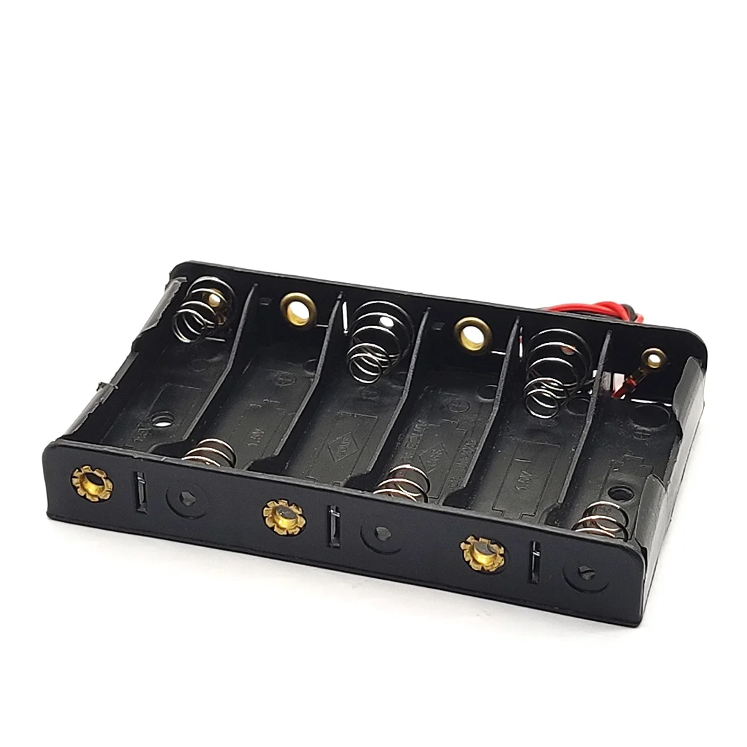 6 x AA 9V Battery Holder AA Battery Storage Case 6AA Battery Box Case With Cable 6 Slots Series DIY