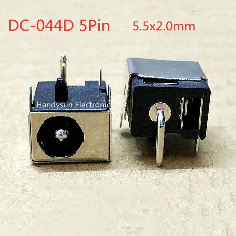 DC-044D DC Power Socket 5.5x2.0core 5Pin Straight Plug Bent Pin With Positioning Half Wrapped All Copper Panel Mount Connector