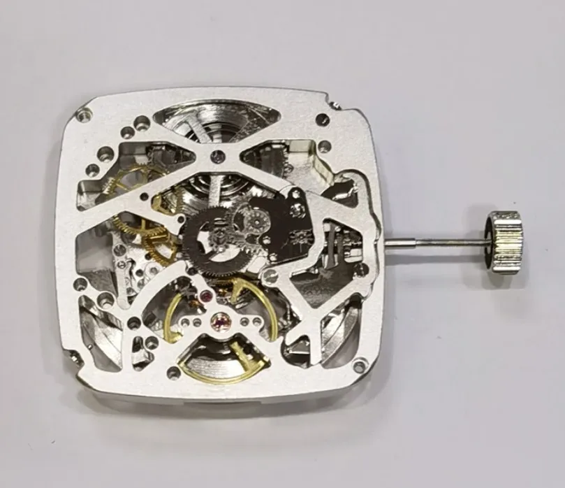 Tianjin ST25 ST2553 Hollow 3 Hands Automatic Square Mechnical Watch Movement Replacement Parts