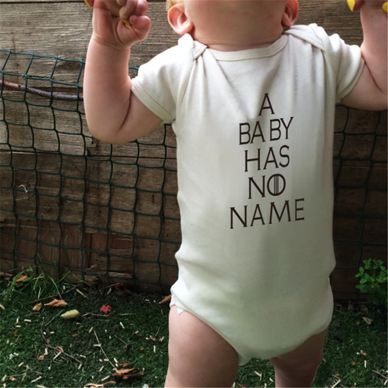 

A Baby Has No Name Print New Casual Newborn Kids Baby Girls Boys Short Sleeve Romper Jumpsuit Outfit Summer New Baby Clothes