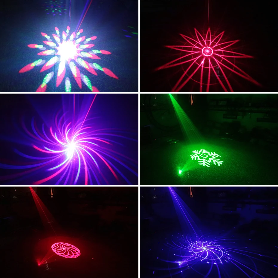 ALIEN Remote 16 Patterns RGB DJ Disco Laser Light Projector Party Christmas Wedding Holiday Sound Active Stage Lighting Effect