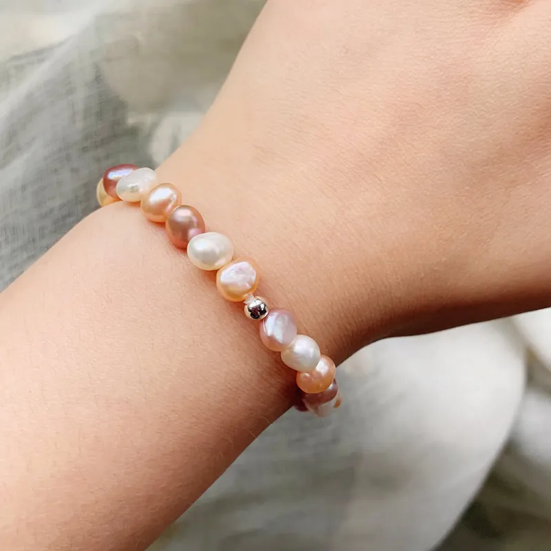 Real Natural Freshwater Baroque Pearl Bracelets Bangles for Women Sweet Girls Mixed Pearl Elegant Jewelry Bracelets Women Gifts