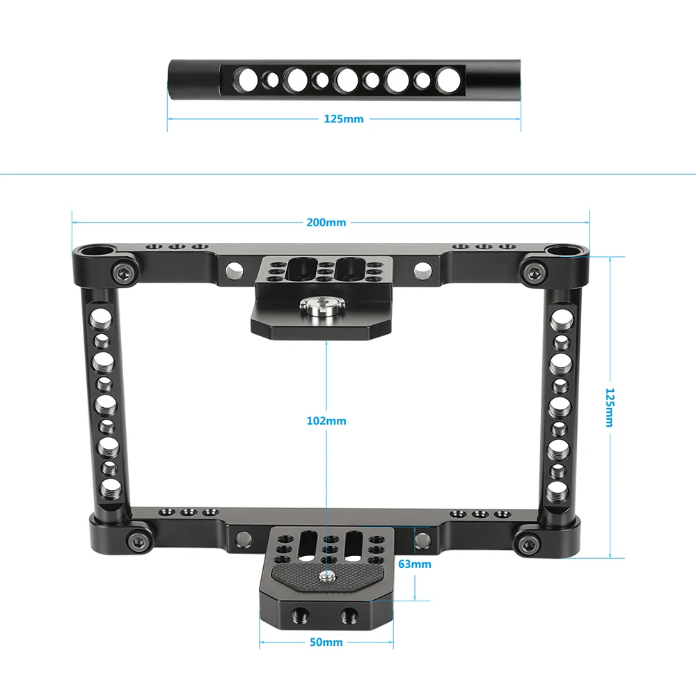 CAMVATE Director’s Monitor Cage Rig With Adjustable Dual Cheese Handgrip For 5\