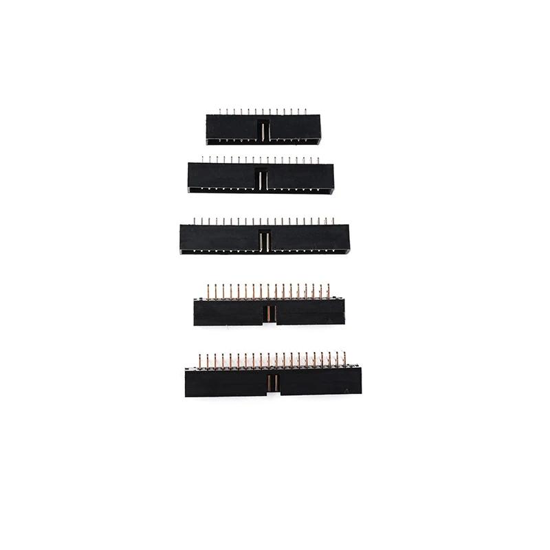 10PCS/LOT  DC3 6P 8P 10P 14P 16P 20P 30P 34P 40P 2.54mm Socket Header Connector ISP Male Double-spaced Straight Needle Curved