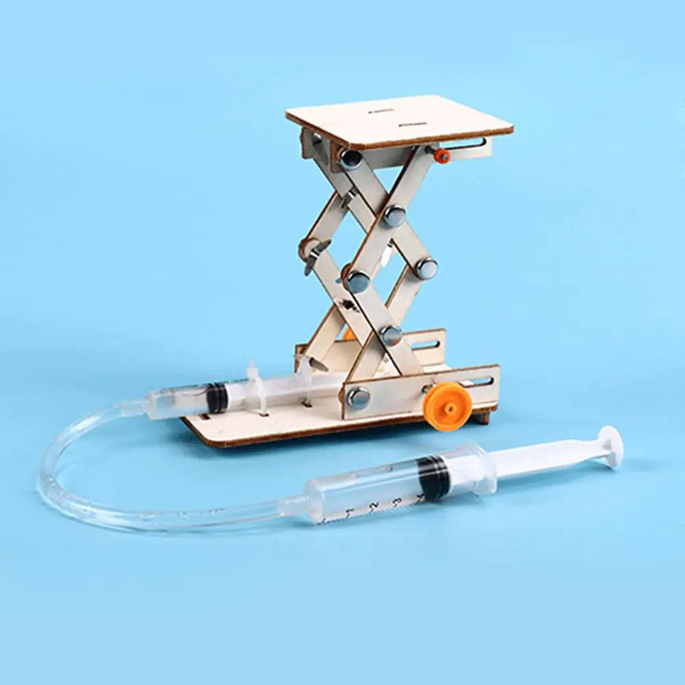 Kids DIY Science Toys Educational Scientific Experiment Kit Hydraulic Lift Table Model Physics School STEM Projects