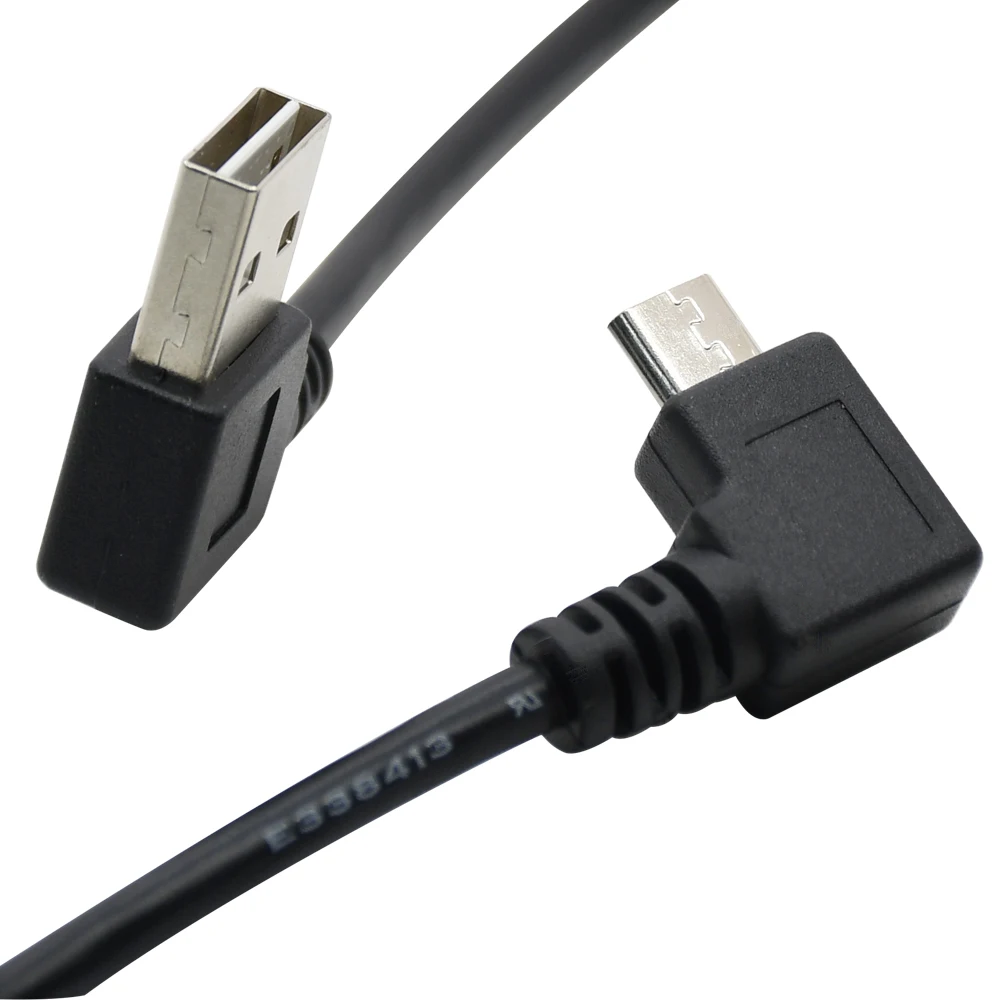 20cm 90 degree right angle Micro USB 2.0 to Reversible usb charging data cable for tablet and Andriod mobile phone