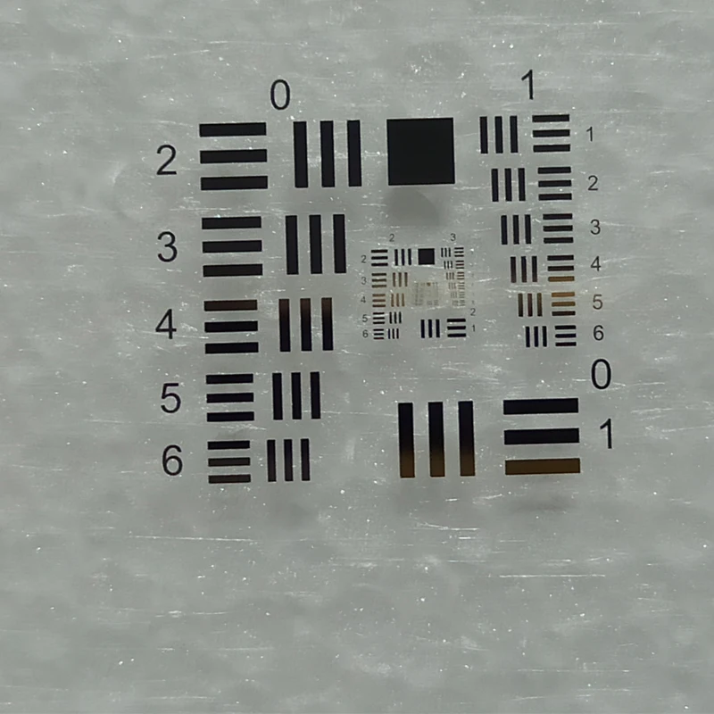 Charttu USAF 1951 Optical Resolution Test Board Test Chart 63mmx63mmx2mm Glass Chrome Lithography 1-228LP/mm