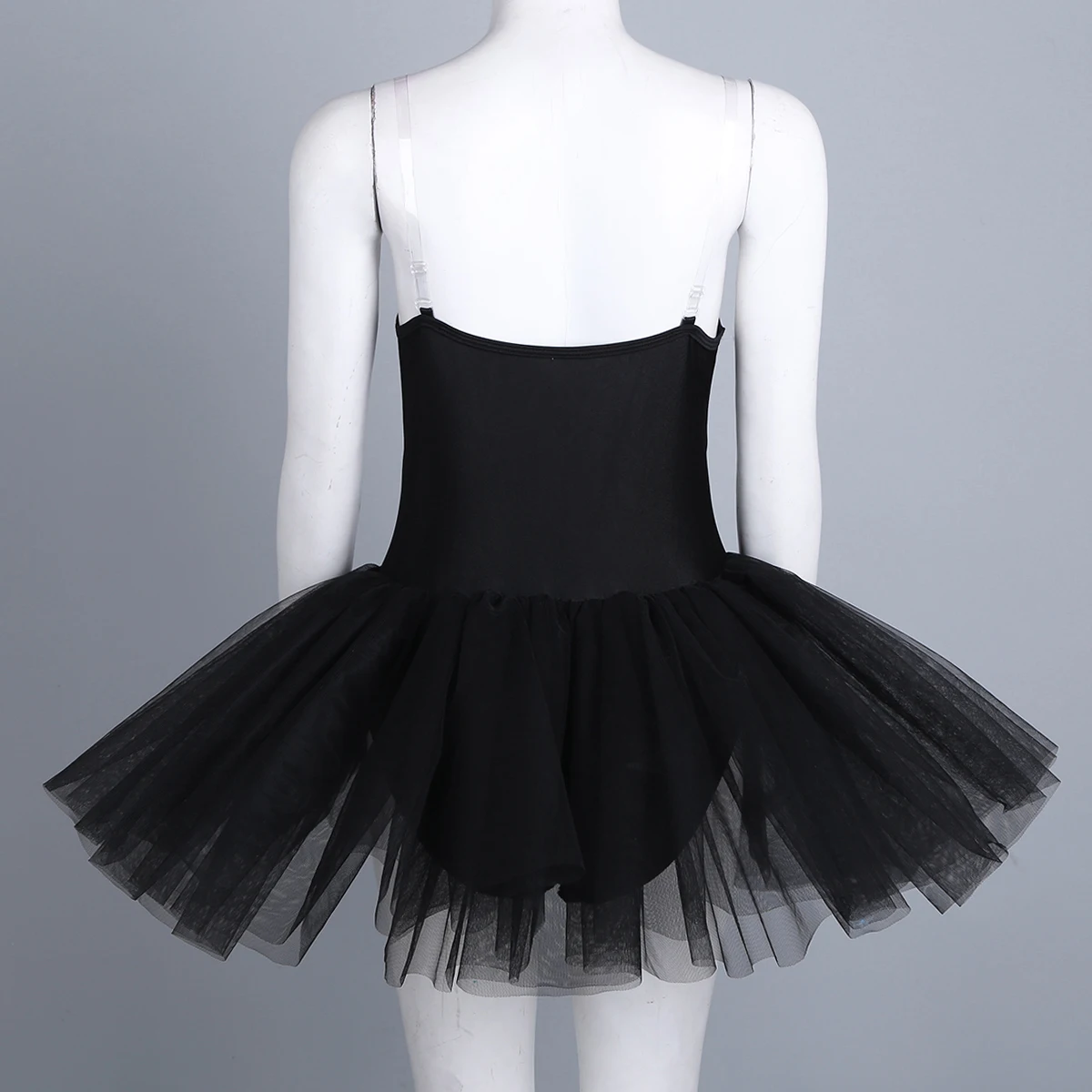 Womens Girl Tutu Costume Black Swan Lake Dance Leotard Professional Ballet Tutu Dress Built-in Bra Performance Ballet Dance Wear