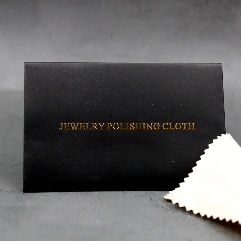 100PCS 10X6.5CM Individual Black Package Silver Polish Cloth Anti Tarnish Jewelry Tools Sterling Silver Polishing Cleaning