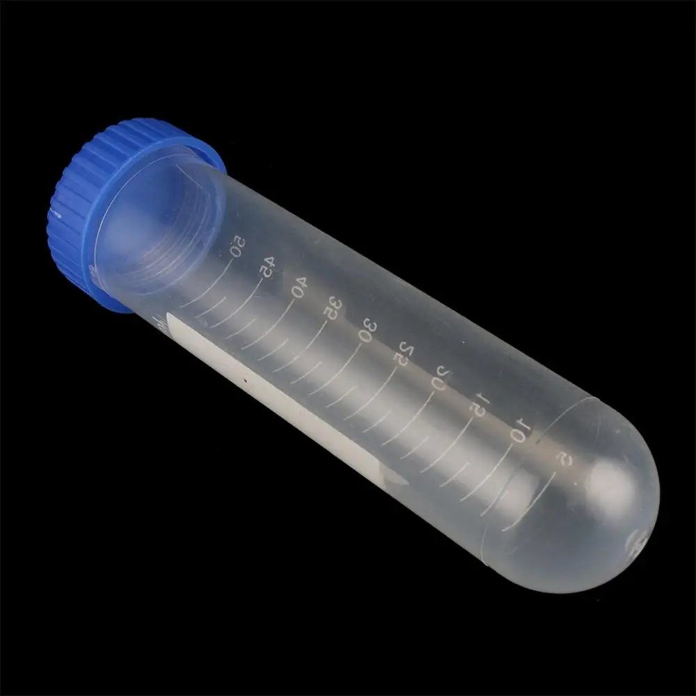 50ml Blue Screw Cap Round Bottom Centrifuge Tube Plastic Test Tubes with Scale Free-standing Laboratory Supplies 2Pcs