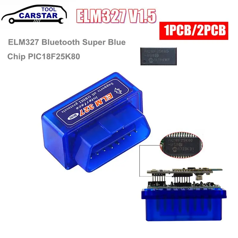 

Super Mini ELM327 Bluetooth-compatible V1.5 OBD2 Car Diagnostic Tool ELM 327 For Android/PC OBDII Protocol