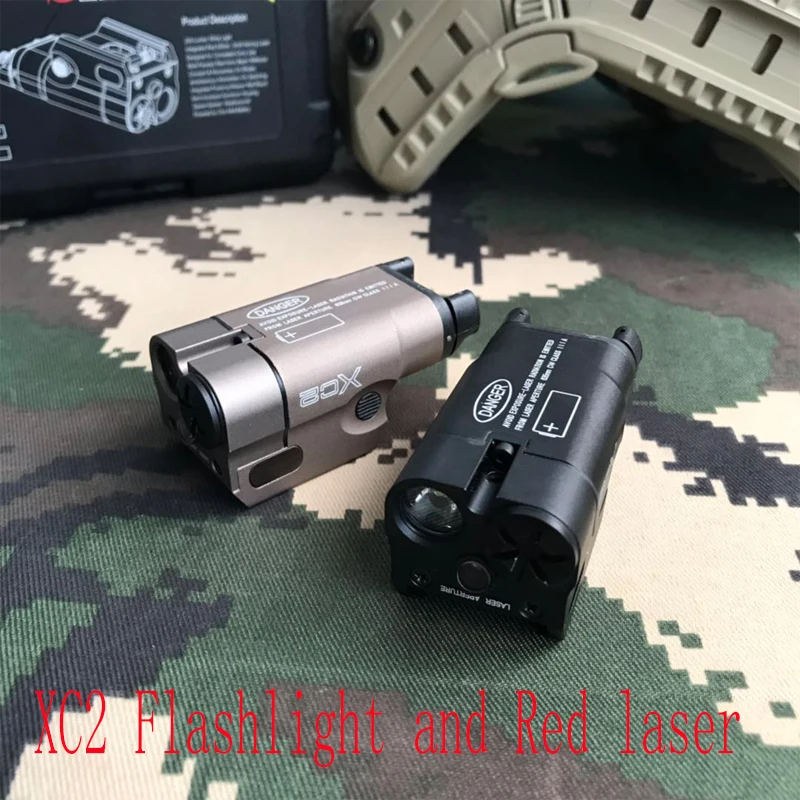 

Element XC2 Compact Pistol Flashlight With Red Dot Laser Tactical LED MINI 200 Lumens for Airsoft Flashlightt