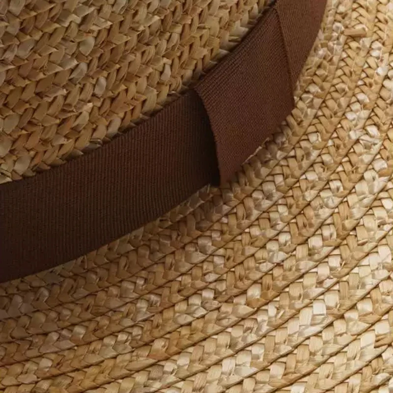 2019 pop Hot Summer Women\'s Boater Beach Hat Female Casual Panama Hat Lady Brand Classic Flat Bowknot Straw Sun Hat Women Fedora