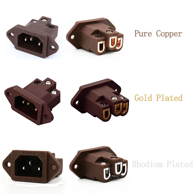 

Viborg Inlet Power Plug Socket IEC Pure Copper Gold/Rhodium Plated Available VI06C AC 250V 15A Connectors