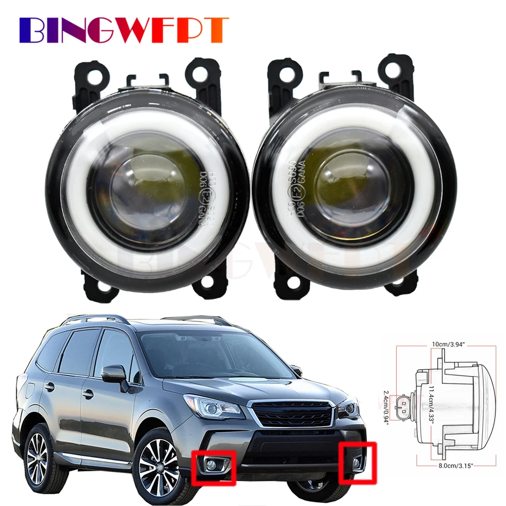 

Car LED Fog Light + Angel Eye DRL Daytime Running Light For Subaru Forester 2013 2014 2015 2016 2017 2018