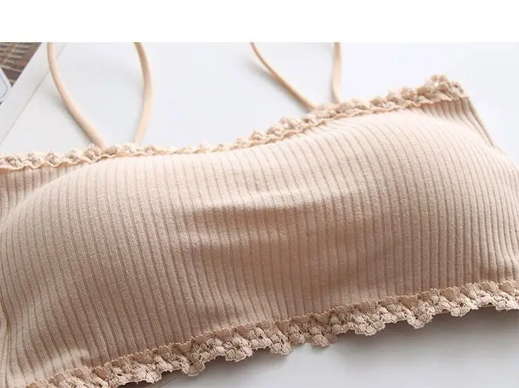 Damen Baumwoll-BH, weiblicher Tube-Top-BH, Damen-Hosenträger-Unterwäsche, schönes Tank-Top, nahtloser Komfort-BH, Sport-BH, Spitzen-Tops – Detail 11