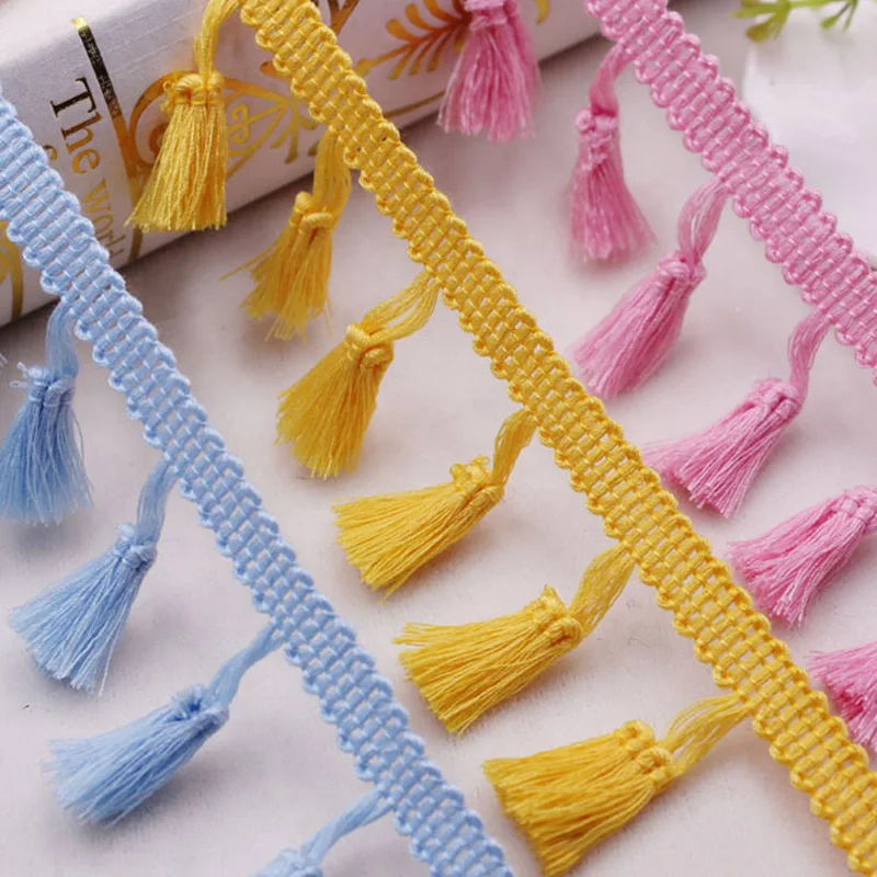 Polyester Cotton Fringe 5/10Yards 4.0cm Lace Tassel Trimming Colorful Ribbon Garment Sewing Accessory Curtain Decorative