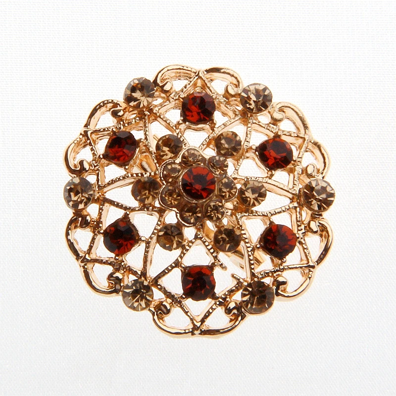 حجر الراين كريستال الذهب زهرة دبابيس دبابيس لباقة الزفاف لحفل الزفاف مجوهرات اكسسوارات هدية