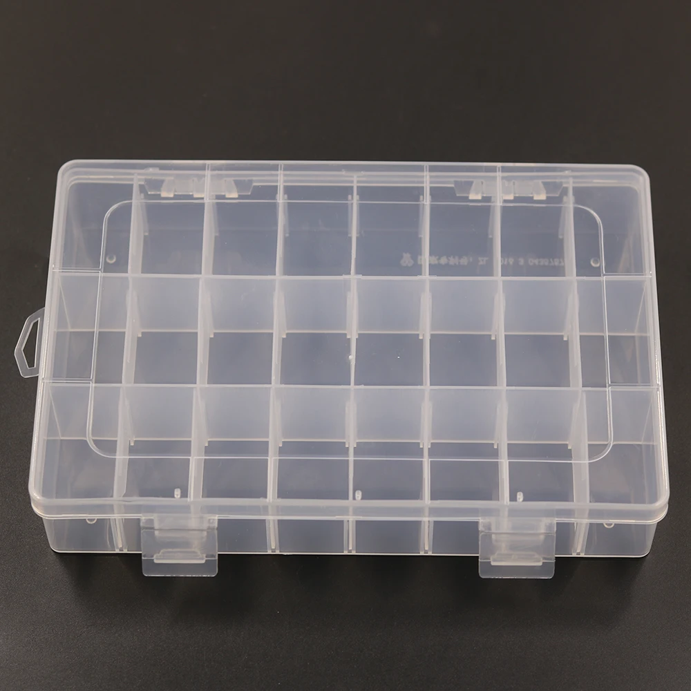 24 Grids Transparent Plastic Embroidery Floss Storage Box  Floss Bobbins Storage Organizer DIY Cross Stitch Sewing Tools