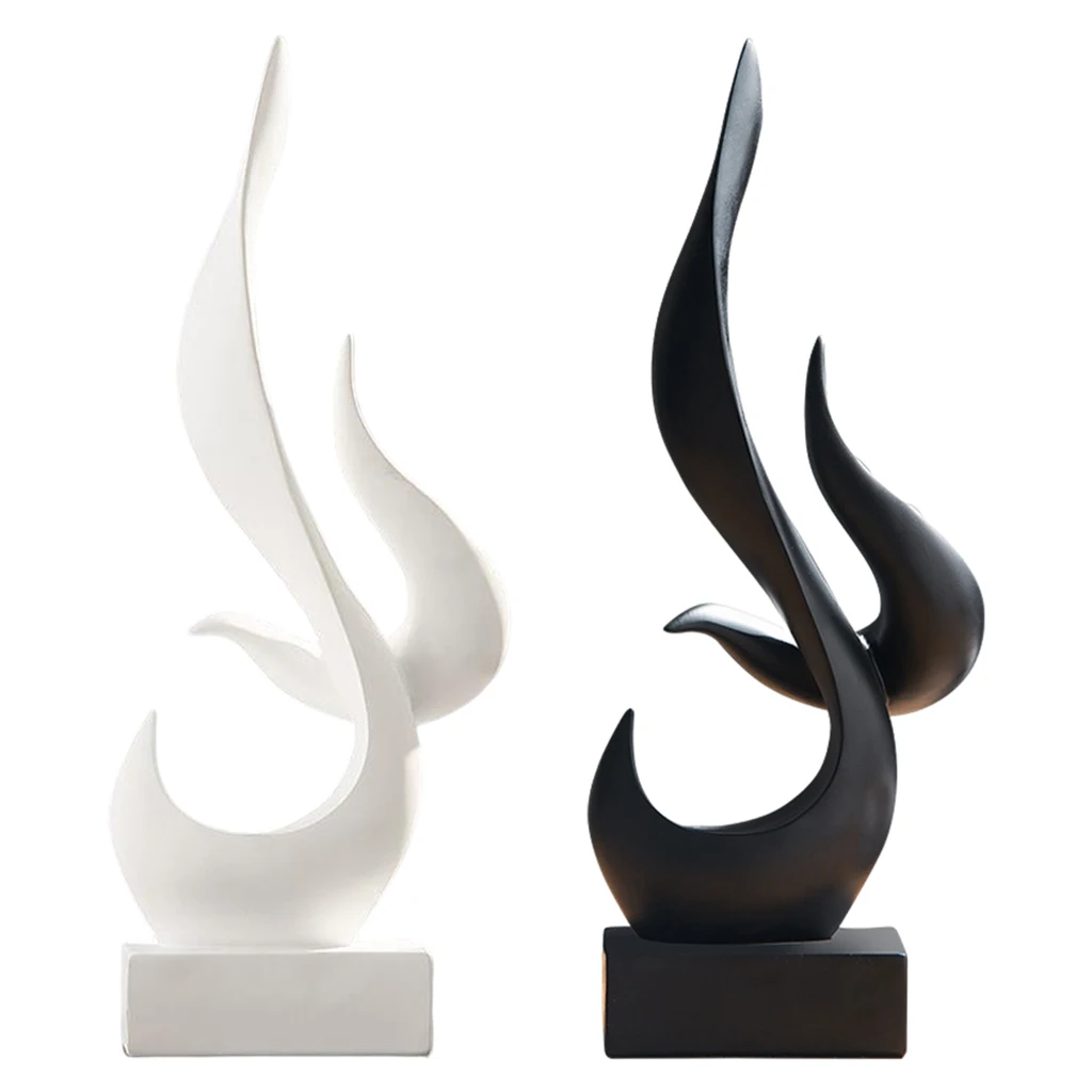 Modern Minimalist Abstract Sculpture Flame-Shaped Ornaments Hotel Living Room Wine Cabinet Display Table Centerpieces Sculpture