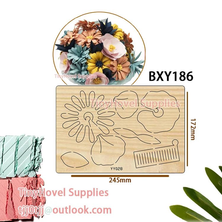 Flower Charm Cutting Dies,Wooden Die Cut, Die Cutting for Leather, Suit for Common Leather Cutting,Big Shot Machine, BXY186