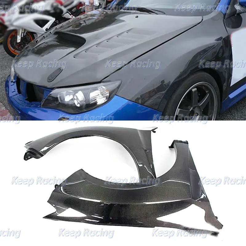 OEM Style Carbon Fiber Vented Front Fender For Subaru Impreza GRB STI Glossy Finish OE Wheel Arch Flare Fibre Auto Cover Bodykit