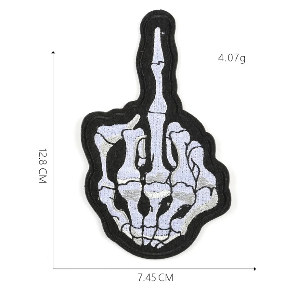 해골 손 만화 패치 모자 신발 철 자수 아플리케 DIY 의류 액세서리 패치 의류 패브릭 배지 BU500