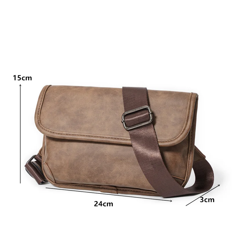 Retro Fashion Men\'s Crossbody Bag Shoulder Bag Simple Design Flap Crossbody Messenger Bag Men Small Square Shoulder Bag Bolsa