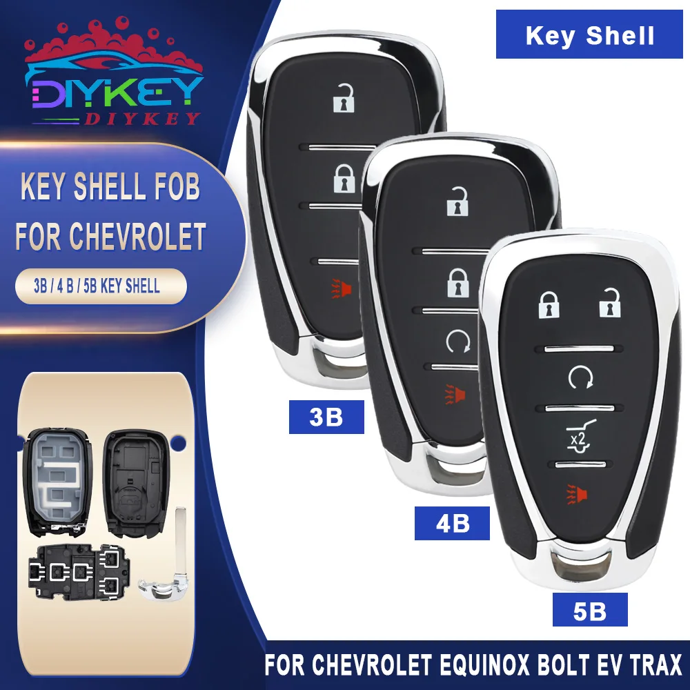 

Умный пульт дистанционного управления DIYKEY с 3/4/5/6 кнопками, чехол для Chevrolet Chevy, Camaro, Cruze, Malibu 2016, 2017, 2018, 2019, 2020