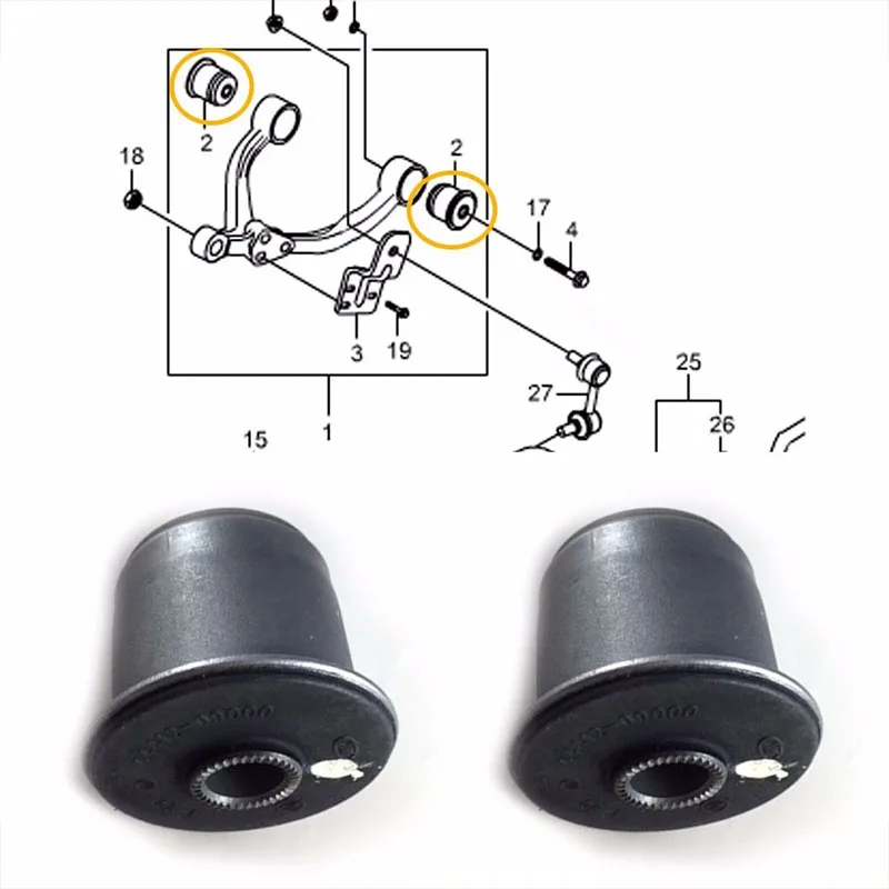 Front Upper Arm bushing for Ssangyong Rexton Kyron Stavic Acyton Oem Parts X 2P OEM 4441209000