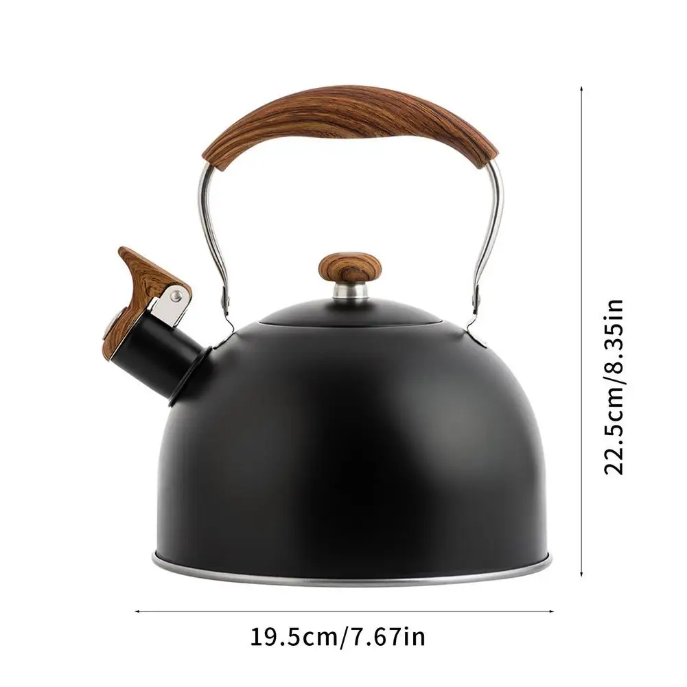 Stainless Steel Whistling Tea Kettle Matte Stovetops Enamel Food Grade Teapot with Heat-proof Handle for Gas Induction Cookers