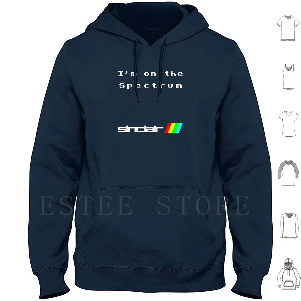 Sudadera con capucha On The Spectrum de manga larga Spectrum Zx Zx Spectrum 8 Bit Computer Retro Nerd Gamer Gaming 80s 1980s Vintage
