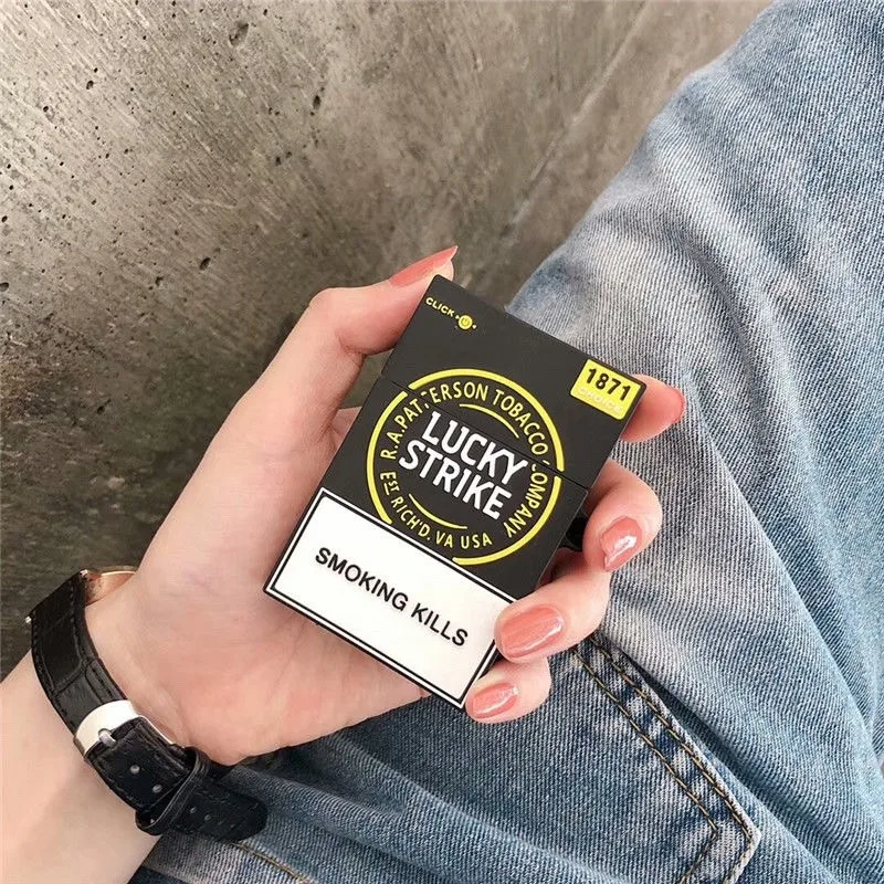 airpod cigarette case 3D Lucky Strike Cigarette Boxes Silicone Soft Case For Airpods 1/2 Wireless  Bluetooth Earphone Charging Box Case For Airpods Pro