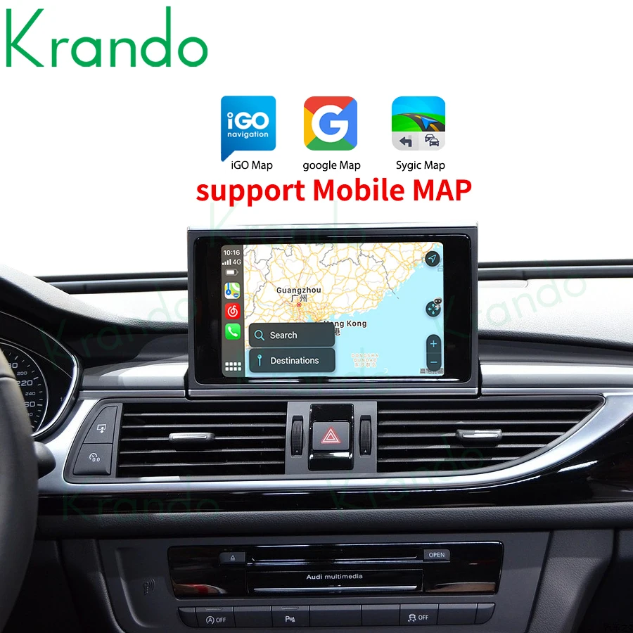 Krando Kotak Antarmuka CarPlay Apple Nirkabel untuk Audi A6 A6L A7 A7L 2005 - 2020 MMI 3G Modul 3G RMC MHI2 Modul Kontrol Siri