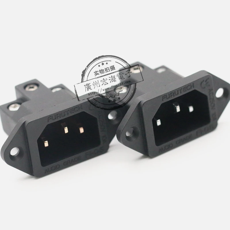 2 peças ac FI-06 (g) tomada de entrada iec cobre puro banhado a ouro de alta fidelidade potência